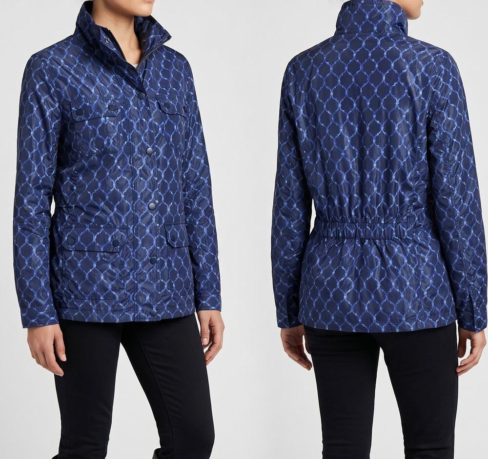 Charter Club Large Blue Zipper Snap Front Womens Jacket